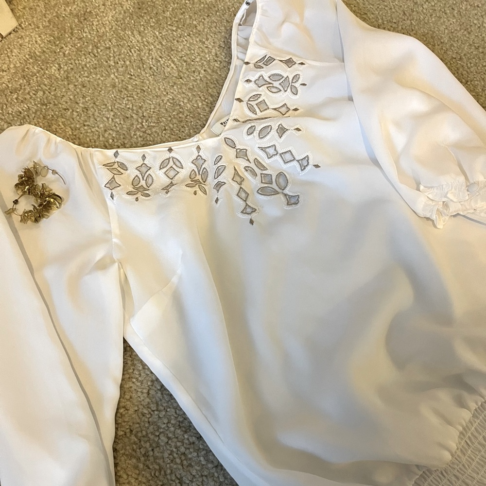 White and Gold Blouse